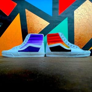 High top custom vans! In good shape.